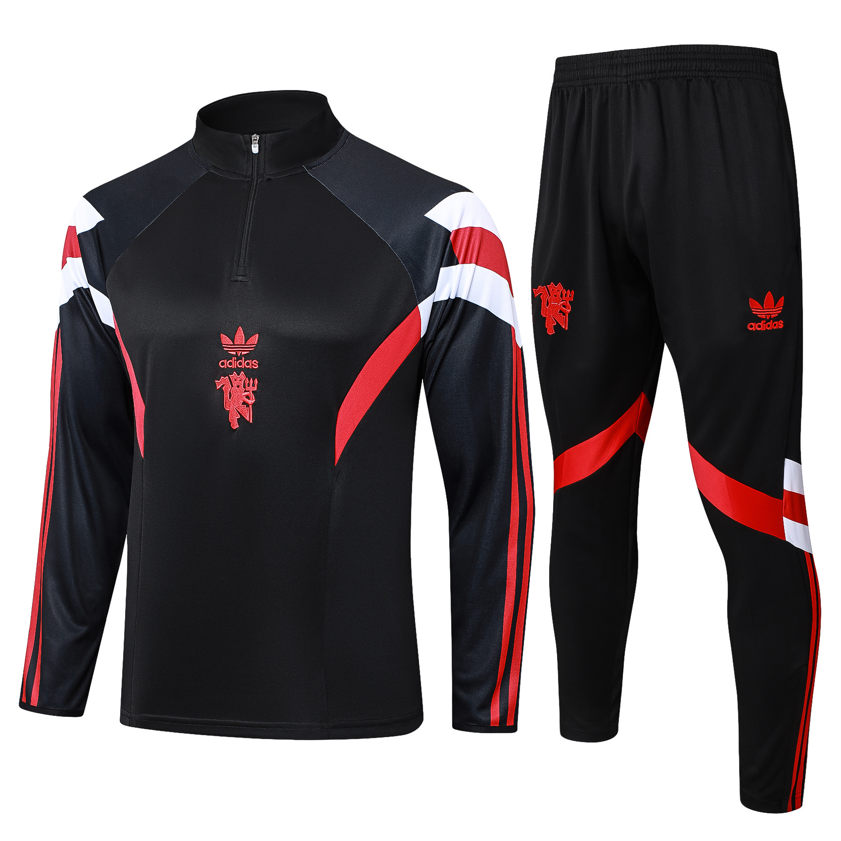 Manchester United 24-25 Originals LFSTLR Long Sleeve Training Set - Black - UnitedFutballJersey