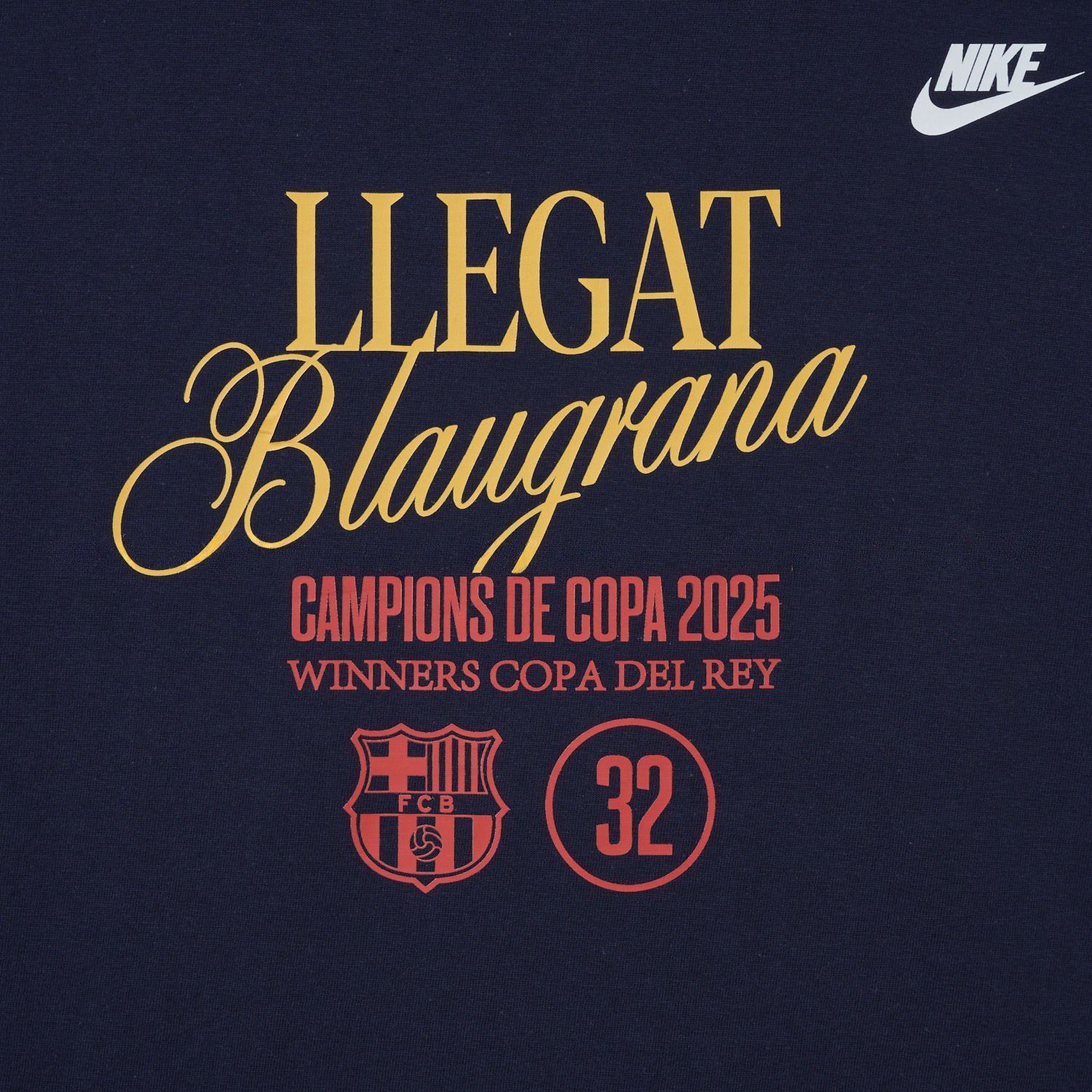 Barcelona 2025 Winners Copa Del Rey Deep Blue Commemorative T-shirt - UnitedFutballJersey