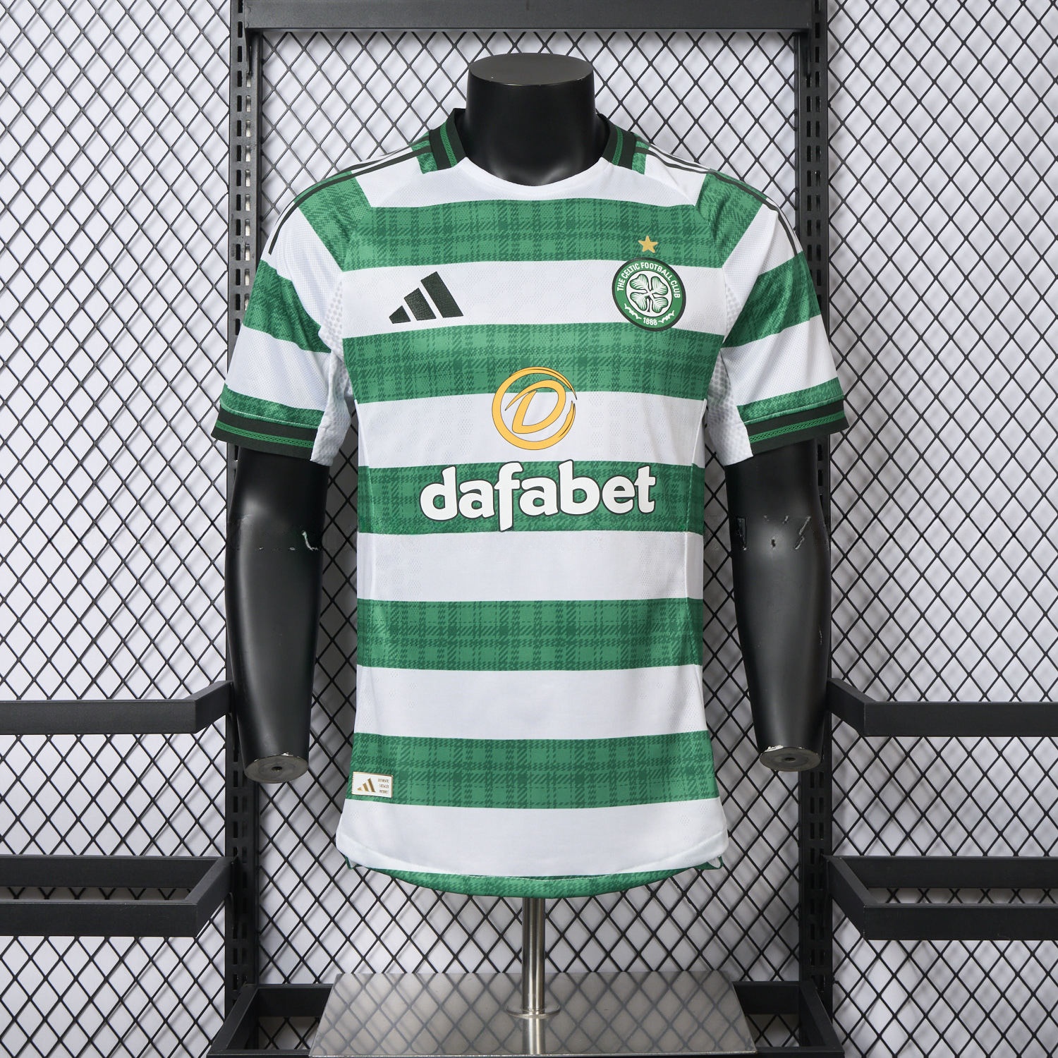 Celtic 25-26 Home Green White Stripes Jersey - Player Version - UnitedFutballJersey