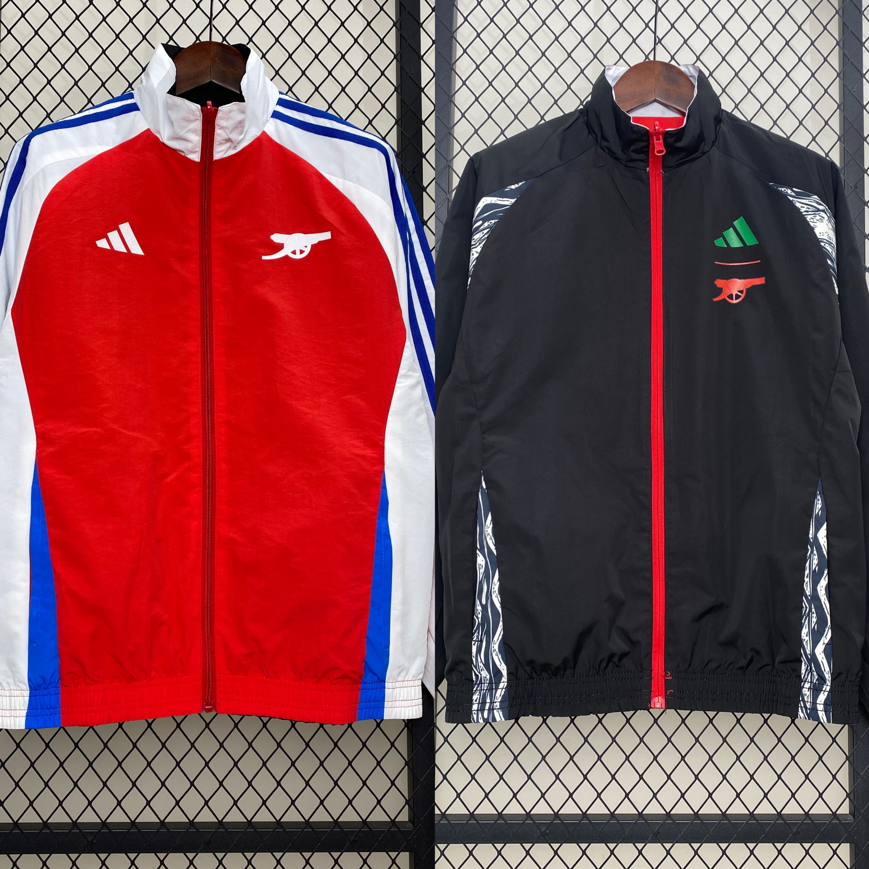 Arsenal 24-25 Double Sided Reversible Windbreaker - Home & Away Jersey Style - UnitedFutballJersey