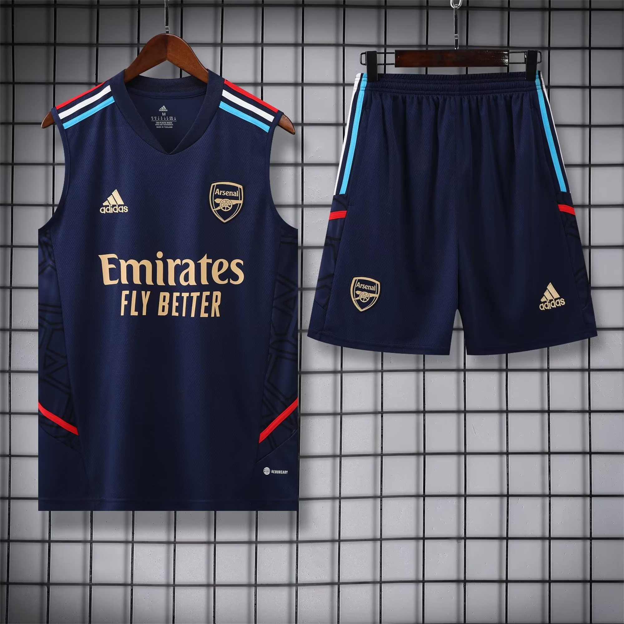 Arsenal 23-24 Player Vest Training Set Blue - UnitedFutballJersey