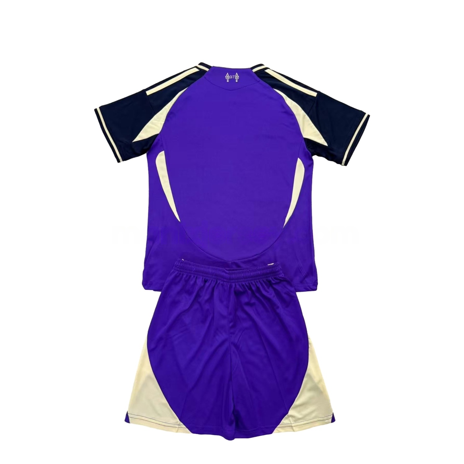 Liver.pool 25-26 Purple Dark Blue Horizontal Stripes Concept Kids Kit - UnitedFutballJersey