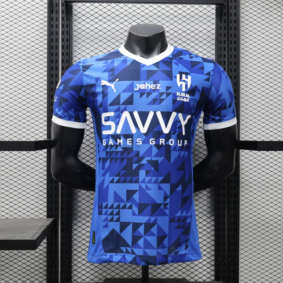 Al Hilal Riyadh Crescent 24-25 Home Stadium Jersey With Chest Advertisement - Player Version - UnitedFutballJersey
