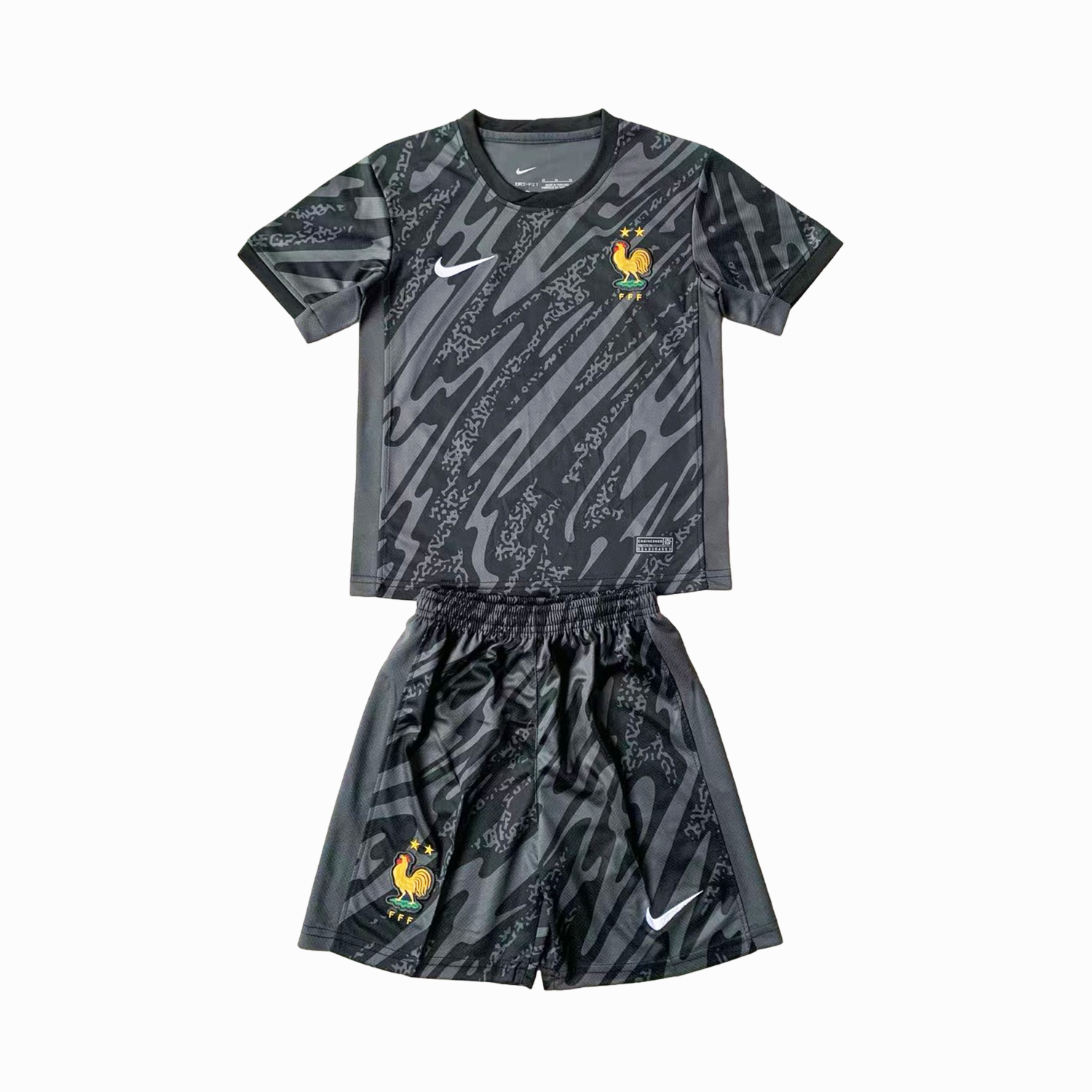 France 2024 Goalkeeper Kids Kit - Black - UnitedFutballJersey