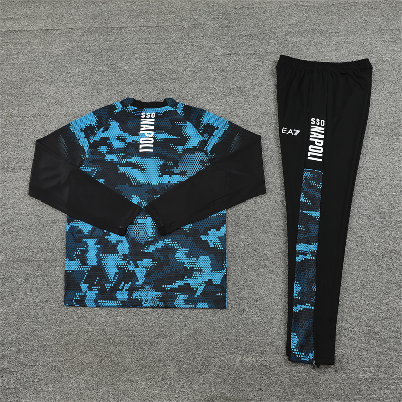 Napoli 24-25 Long Sleeve Training Set - Black Blue - UnitedFutballJersey