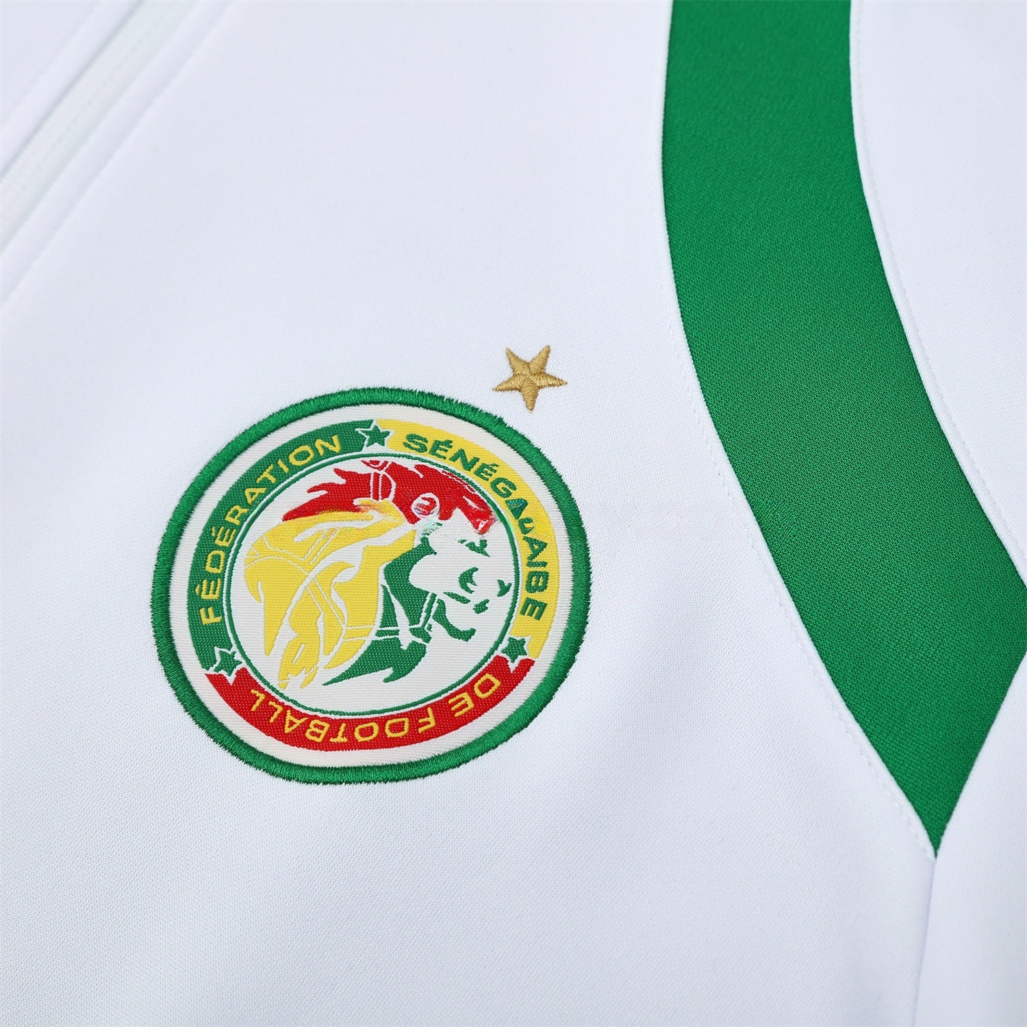 Senegal 25-26 Jacket Training Tracksuit - White Jackets & Green Pants - UnitedFutballJersey