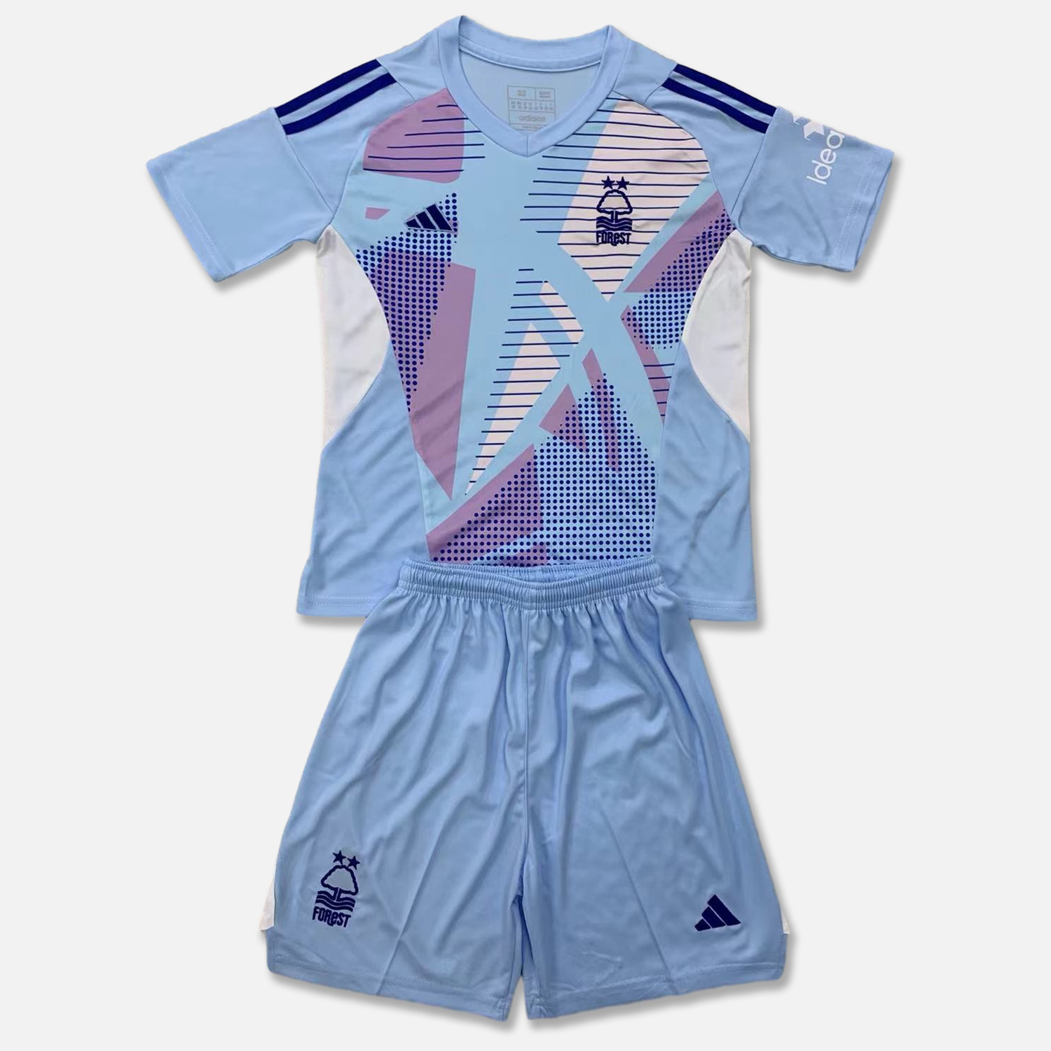Nottingham Forest 24-25 Lake Blue Goalkeeper Kids Kit - UnitedFutballJersey