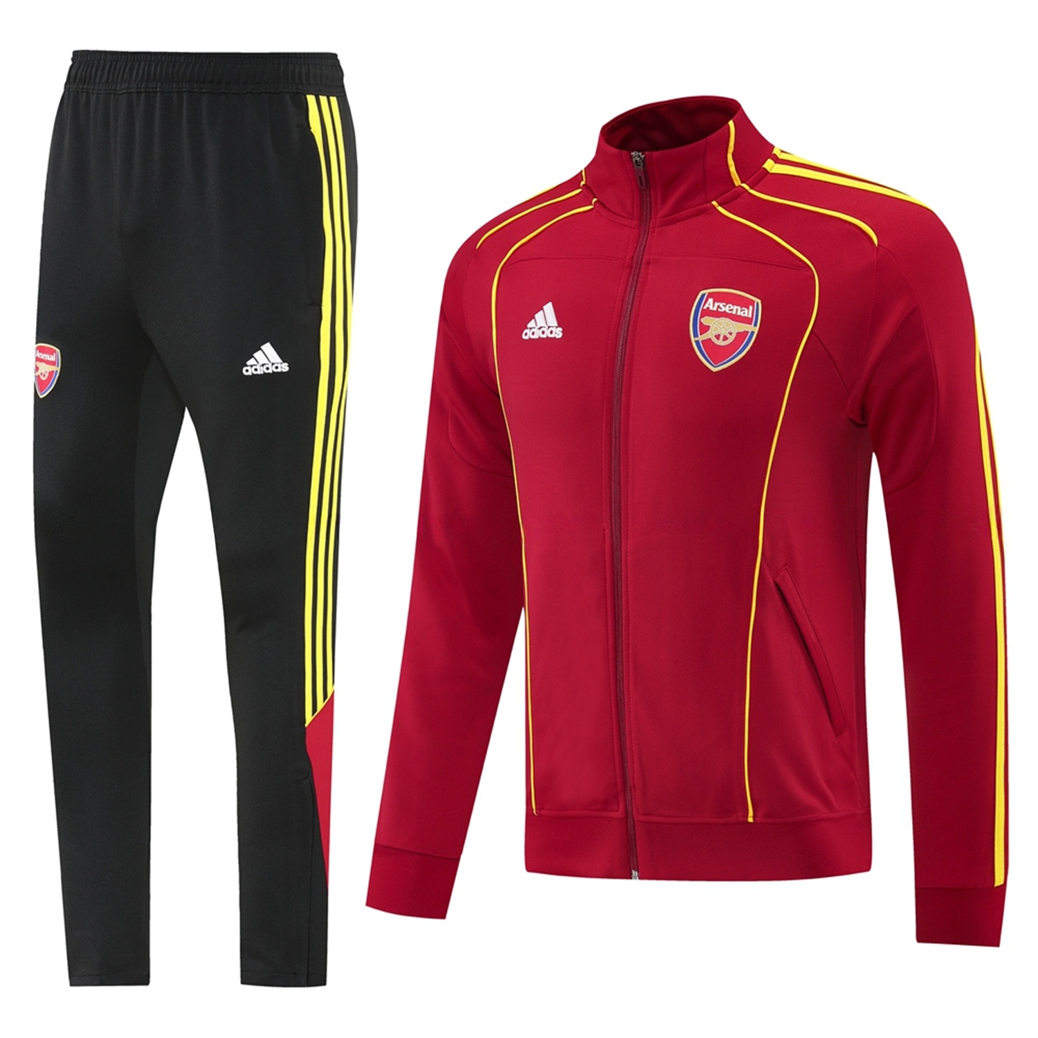 Arsenal 25-26 Jacket Training Tracksuit - Red Jackets & Black Pants - UnitedFutballJersey