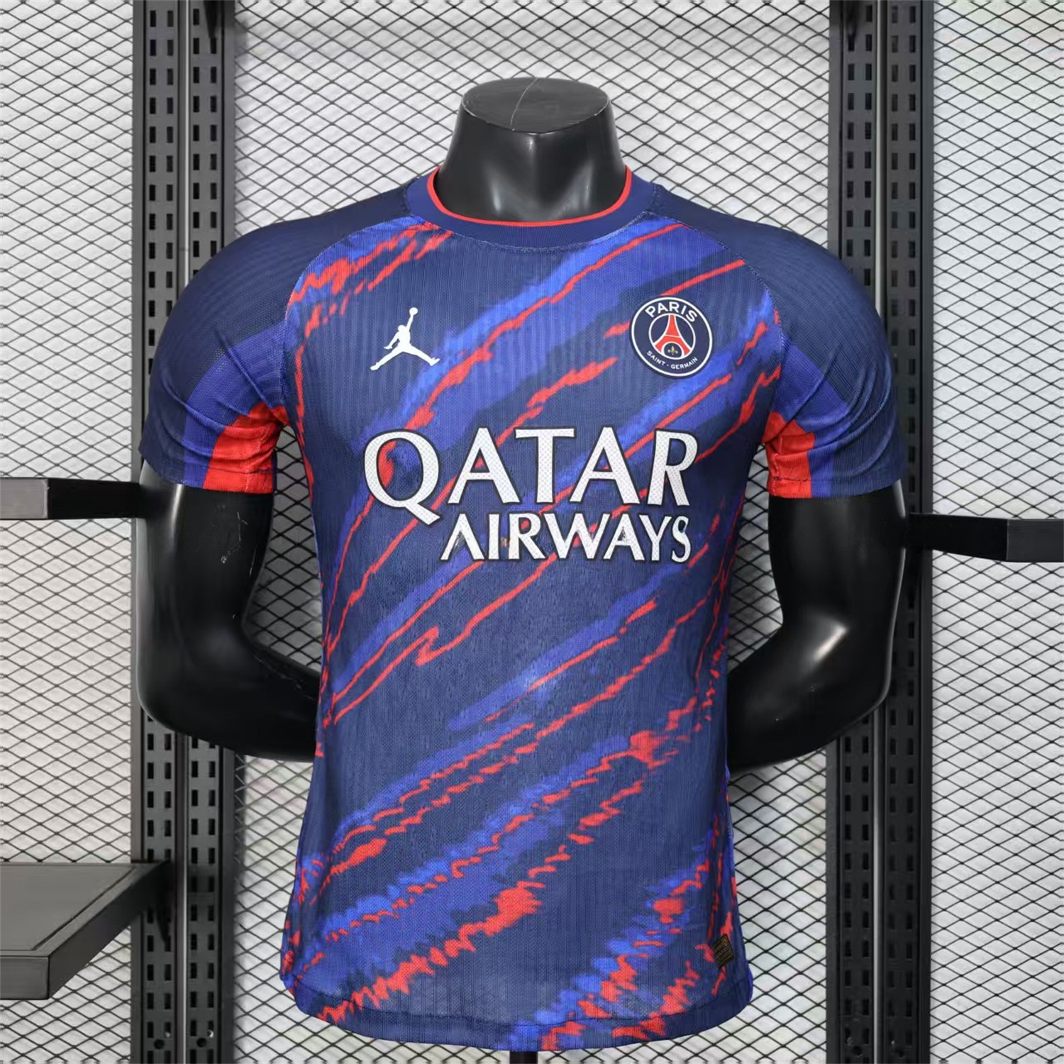 Paris Saint-Germain PSG X JD 25-26 Red Line Blue Special Edition Jersey - Player Version - UnitedFutballJersey