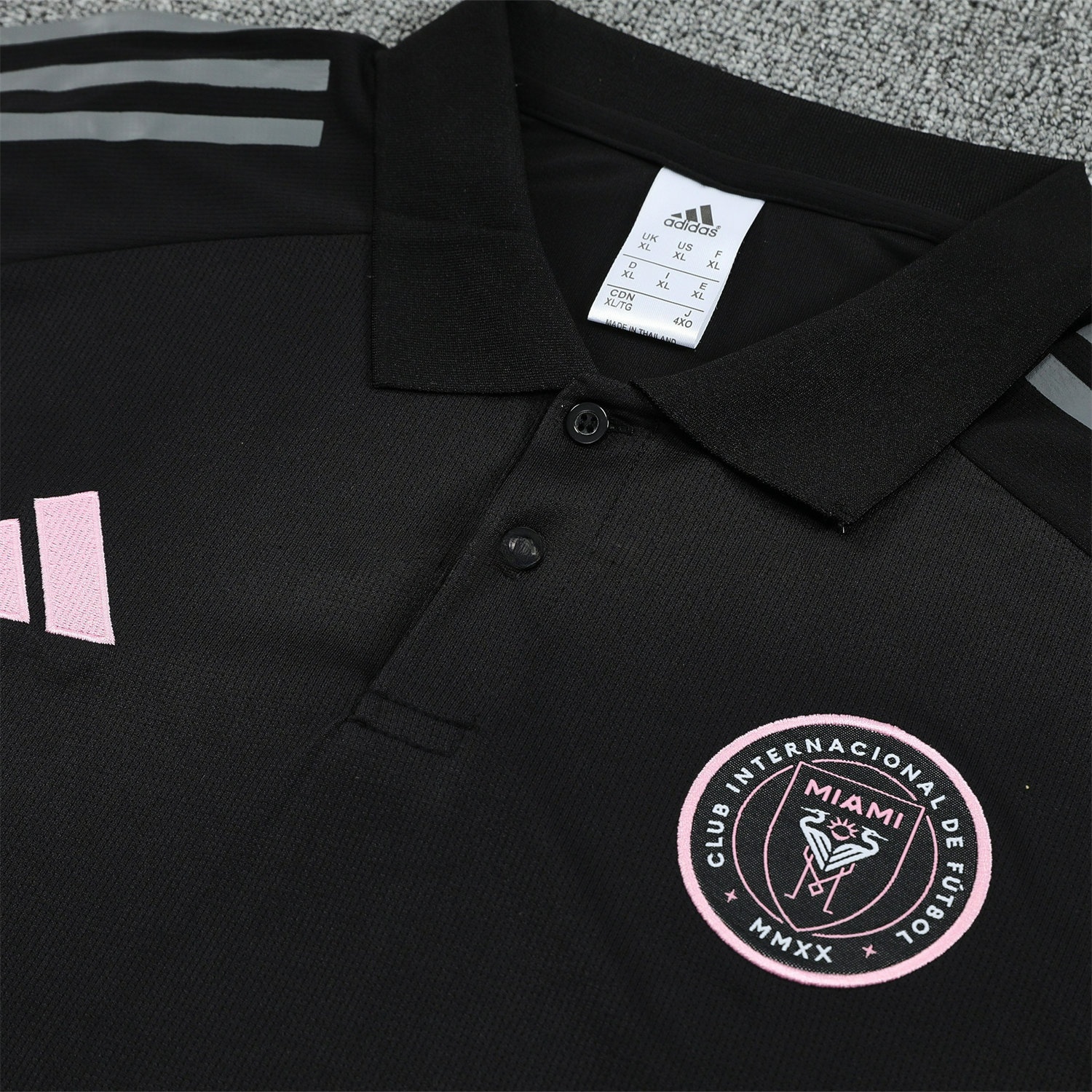 INT M.A.M 25-26 POLO Short-Sleeve Training Set - Black Top and Pants - UnitedFutballJersey