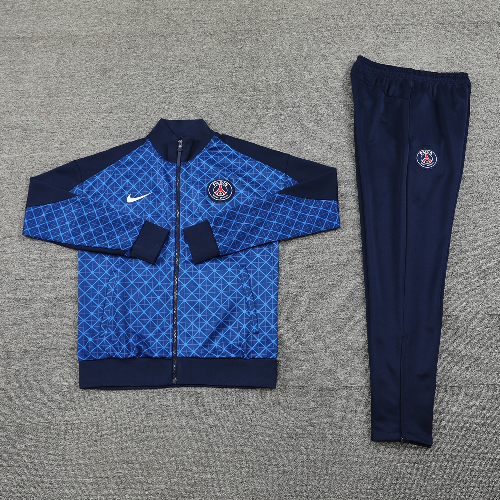 Paris Saint-Germain PSG 24-25 Jacket Training Tracksuit - Blue Plaid - UnitedFutballJersey