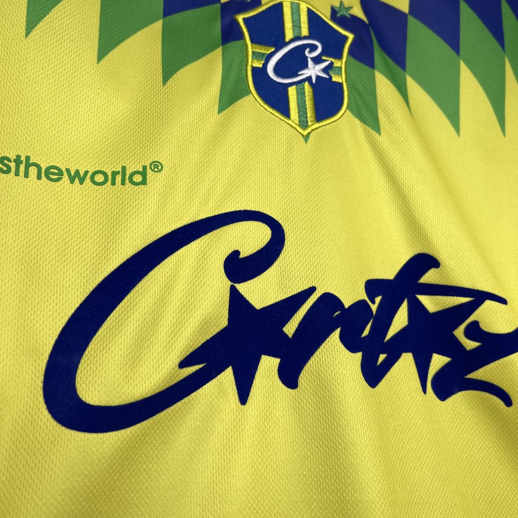 Corteiz x Retro Brazil 1995 Home Jersey - with RTW 18 print - UnitedFutballJersey