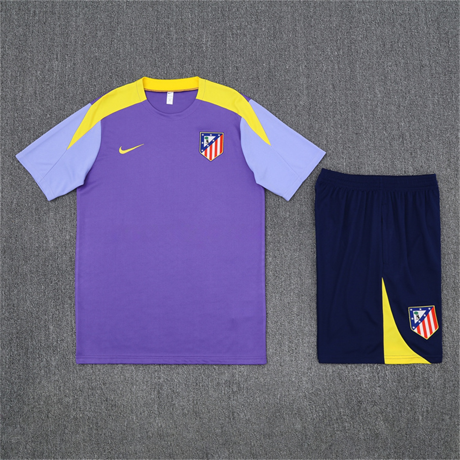 Atletico Madrid 25-26 Short-Sleeve Training Set - Purple Top & Royal Blue shorts - UnitedFutballJersey