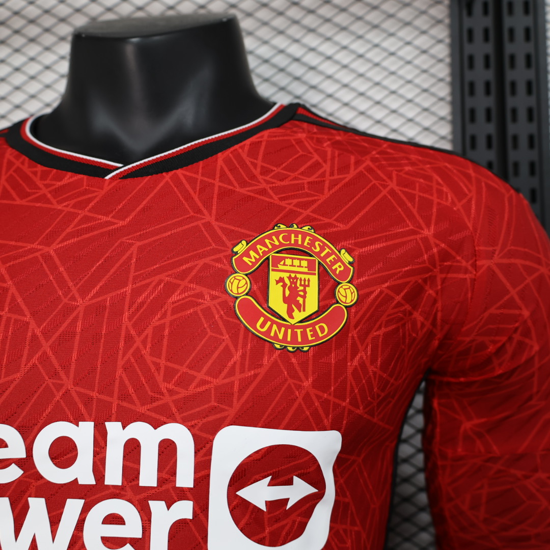Manchester United 23-24 Home Long Sleeve Jersey - Player Version - UnitedFutballJersey