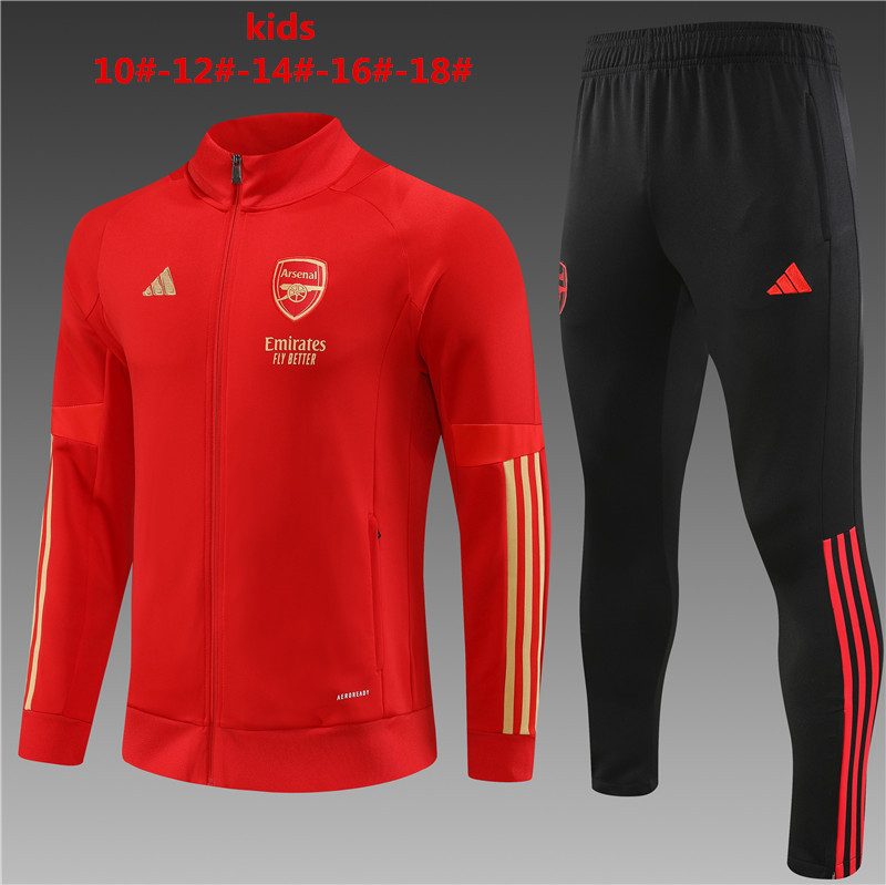 Arsenal 23-24 Kids Jacket Training Tracksuit - Red - UnitedFutballJersey