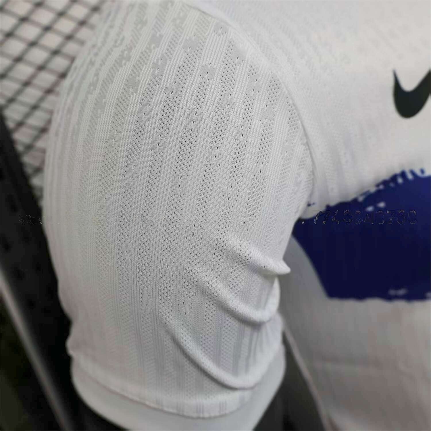 Barcelona 25-26 White Jersey with Red Blue Ink Horizontal Stripes Jersey - Player Version - UnitedFutballJersey