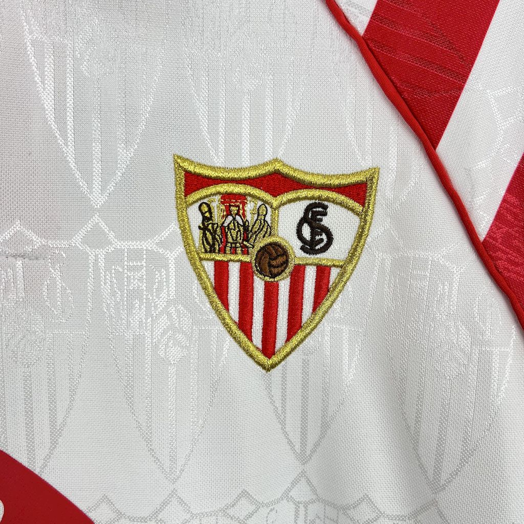 Retro Sevilla FC 1992-93 Home Jersey with Chest Sponsor - UnitedFutballJersey