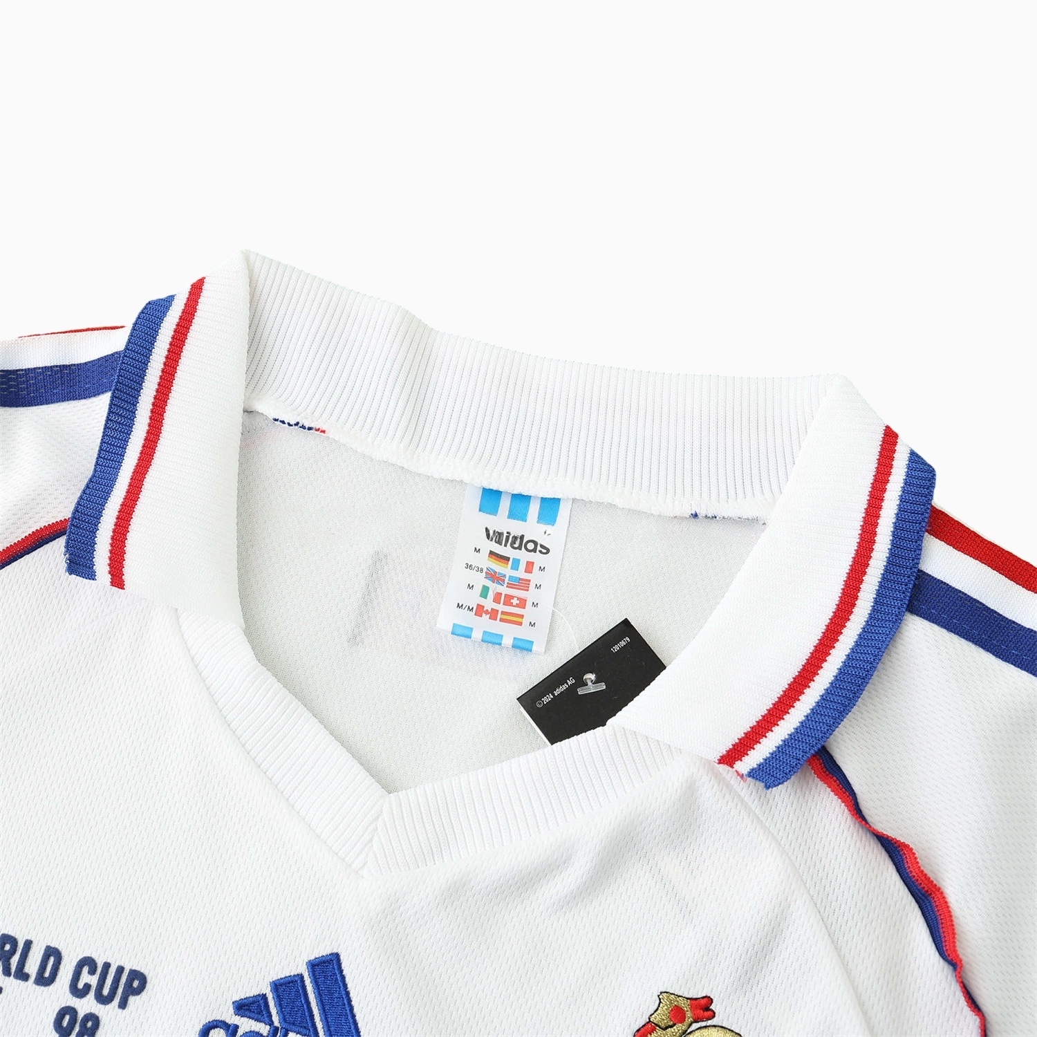 Retro France 1998 Away Long Sleeves Jersey (with 1998 World Cup mark on right chest) - UnitedFutballJersey