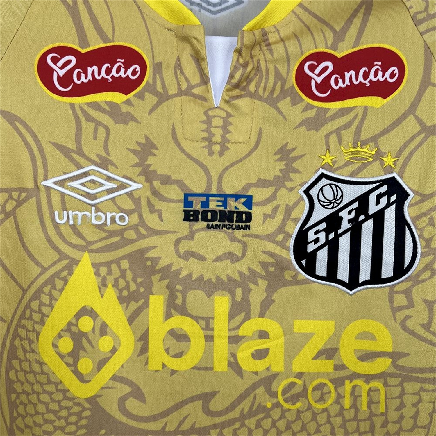 Santos 25-26 Yellow Special Jersey with Sponsors - Fans Version - UnitedFutballJersey