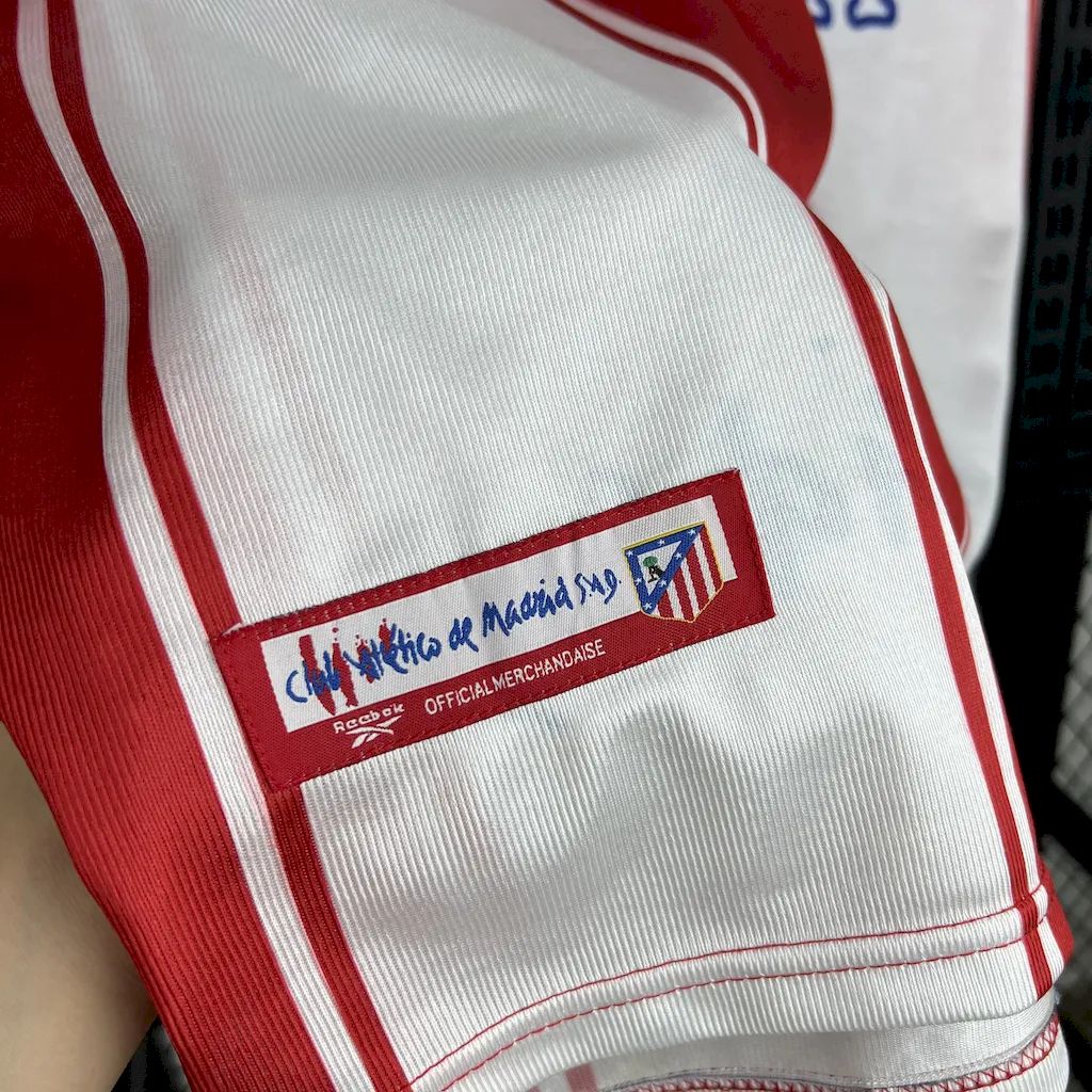 Retro Atletico Madrid 1999-00 Home Jersey with La Liga Patch - UnitedFutballJersey