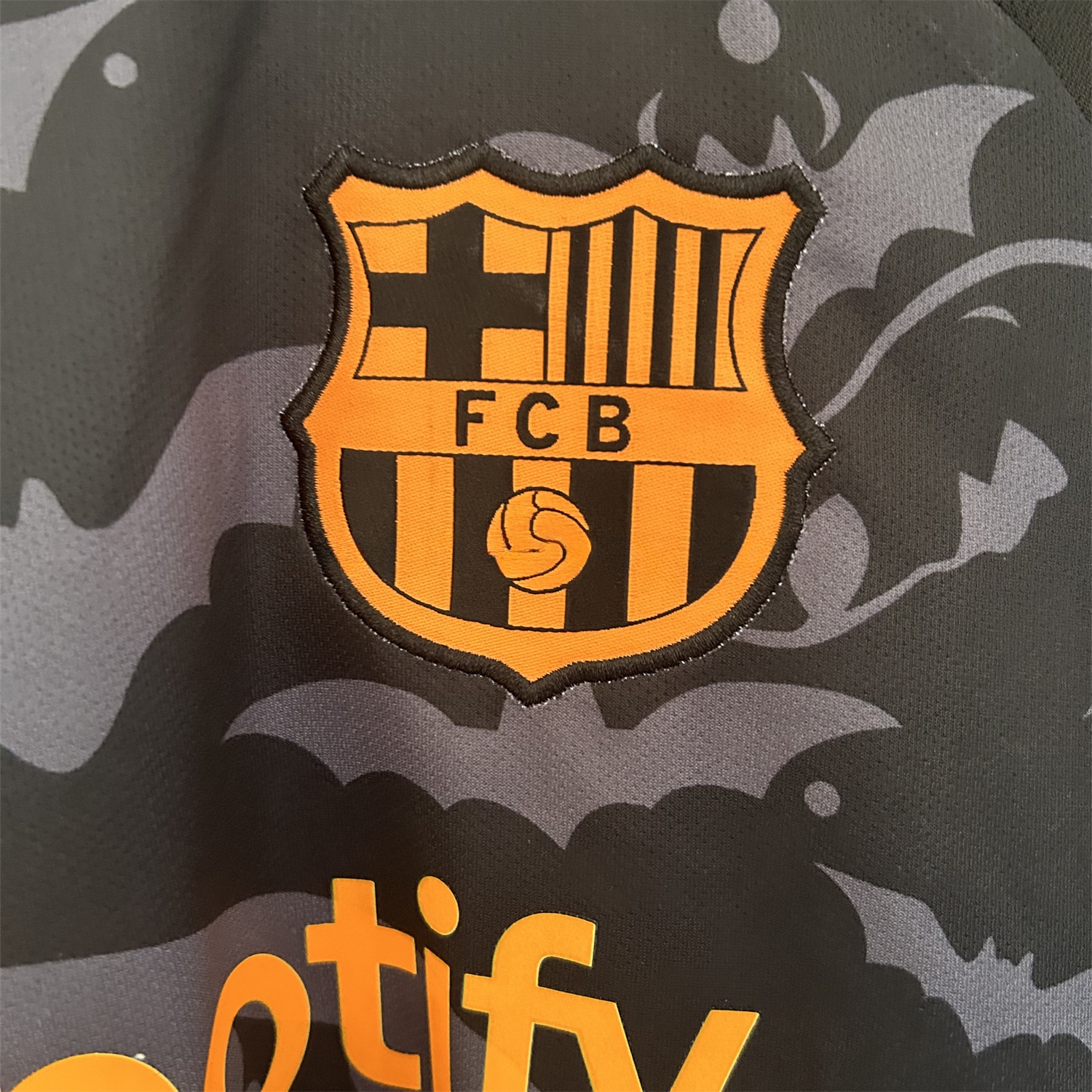 Barcelona 25-26 Halloween Pumpkin Silhouette Black Jersey - Fans Version - UnitedFutballJersey