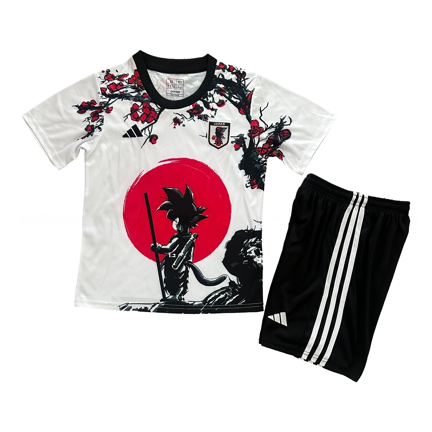 Japan 25-26 Little Son Goku At Sunset White Special Kids Kit - UnitedFutballJersey