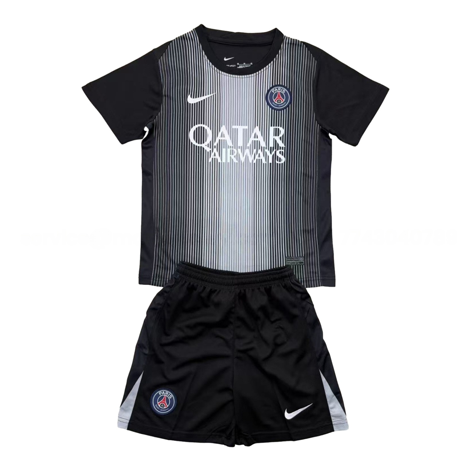 Paris Saint-Germain PSG 25-26 Black Goalkeeper Men's Adult Jersey Set - Fans Version - UnitedFutballJersey