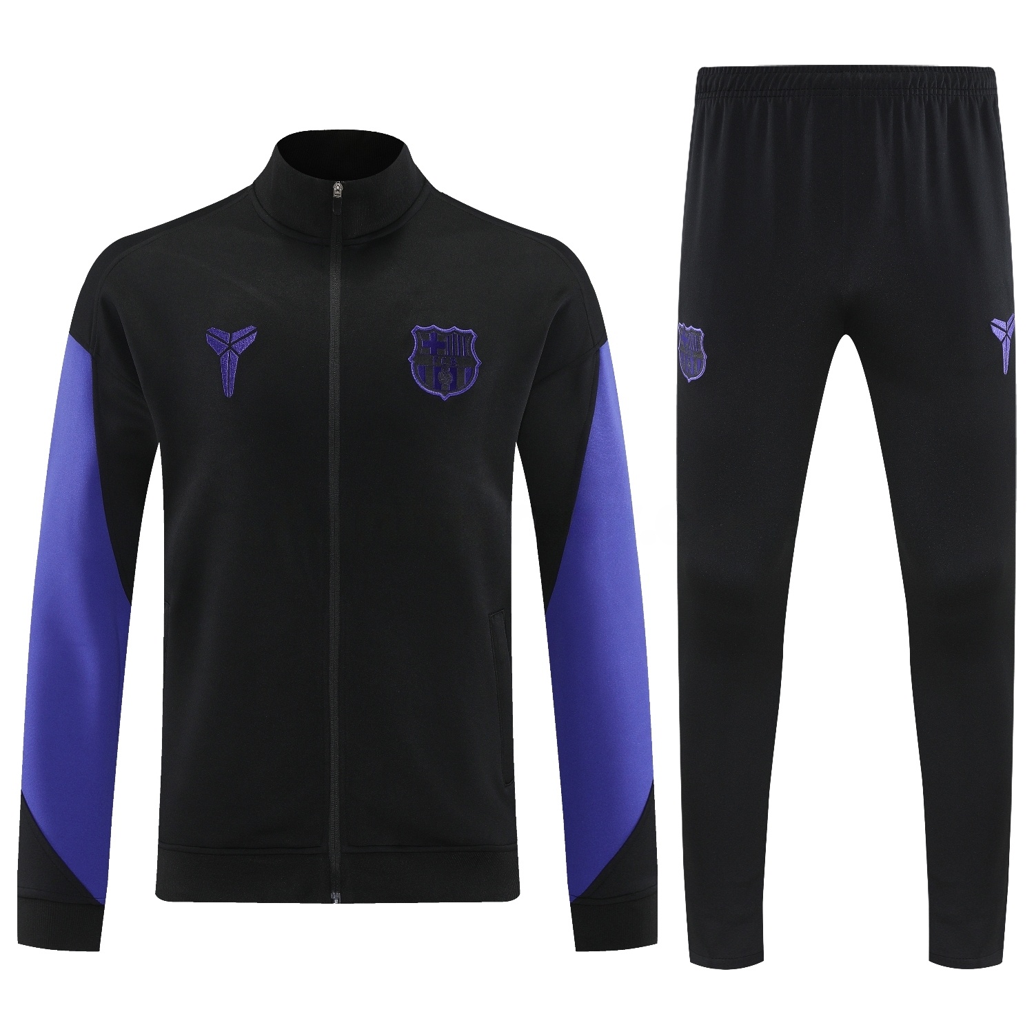 Barcelona 25-26 Jacket Training Tracksuit - Black Purple Jackets & Black Pants - UnitedFutballJersey