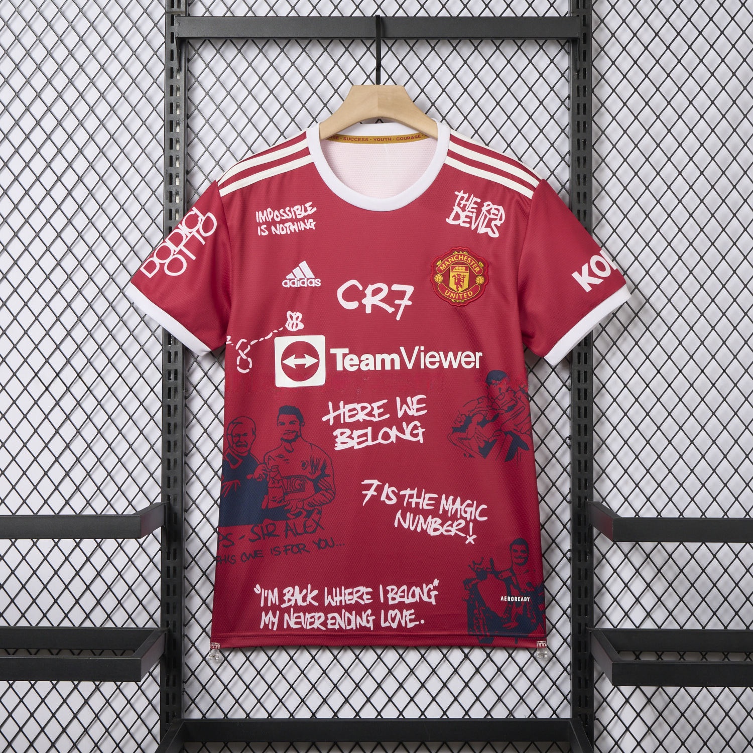 Retro Manchester United 21-22 Home Ronaldo Graffiti Edition Special Edition Jersey - UnitedFutballJersey