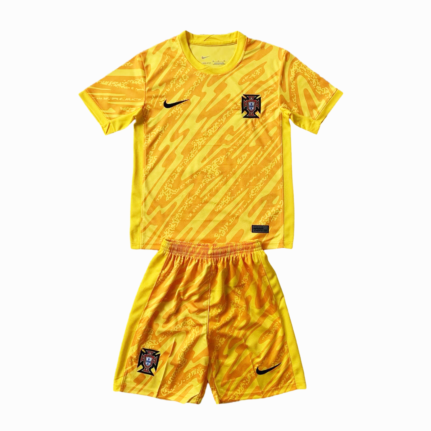 Portugal 2024 Goalkeeper Kids Kit - Yellow - UnitedFutballJersey