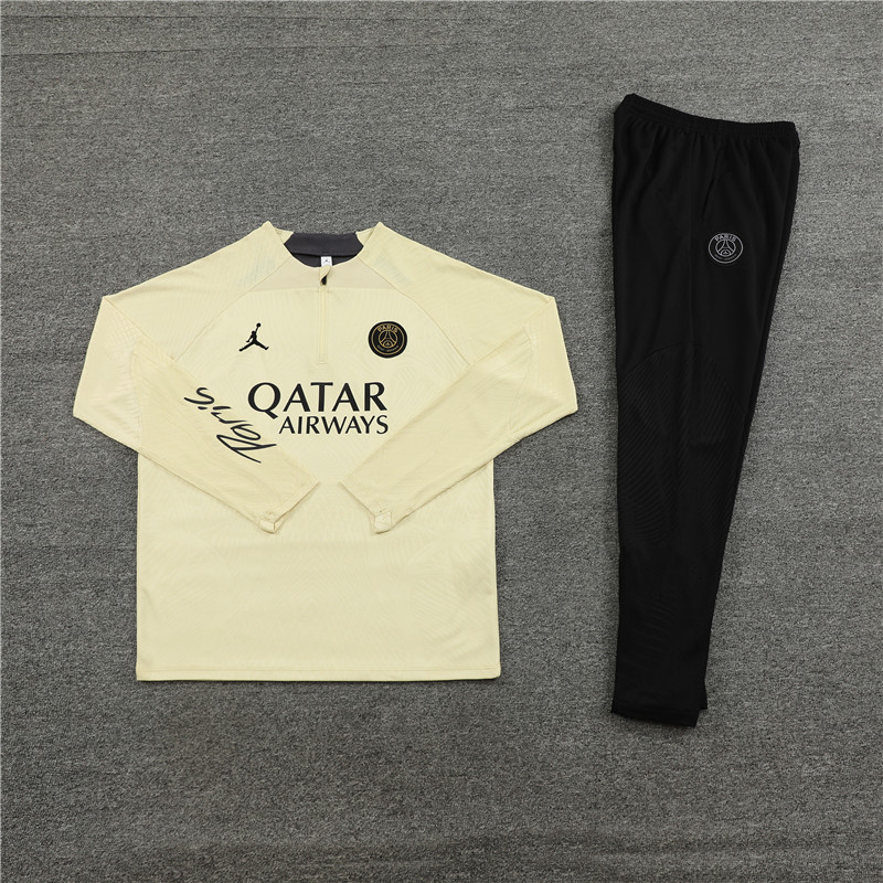 Paris Saint-Germain PSG 23-24 Kids Long Sleeve Training Set Beige - UnitedFutballJersey