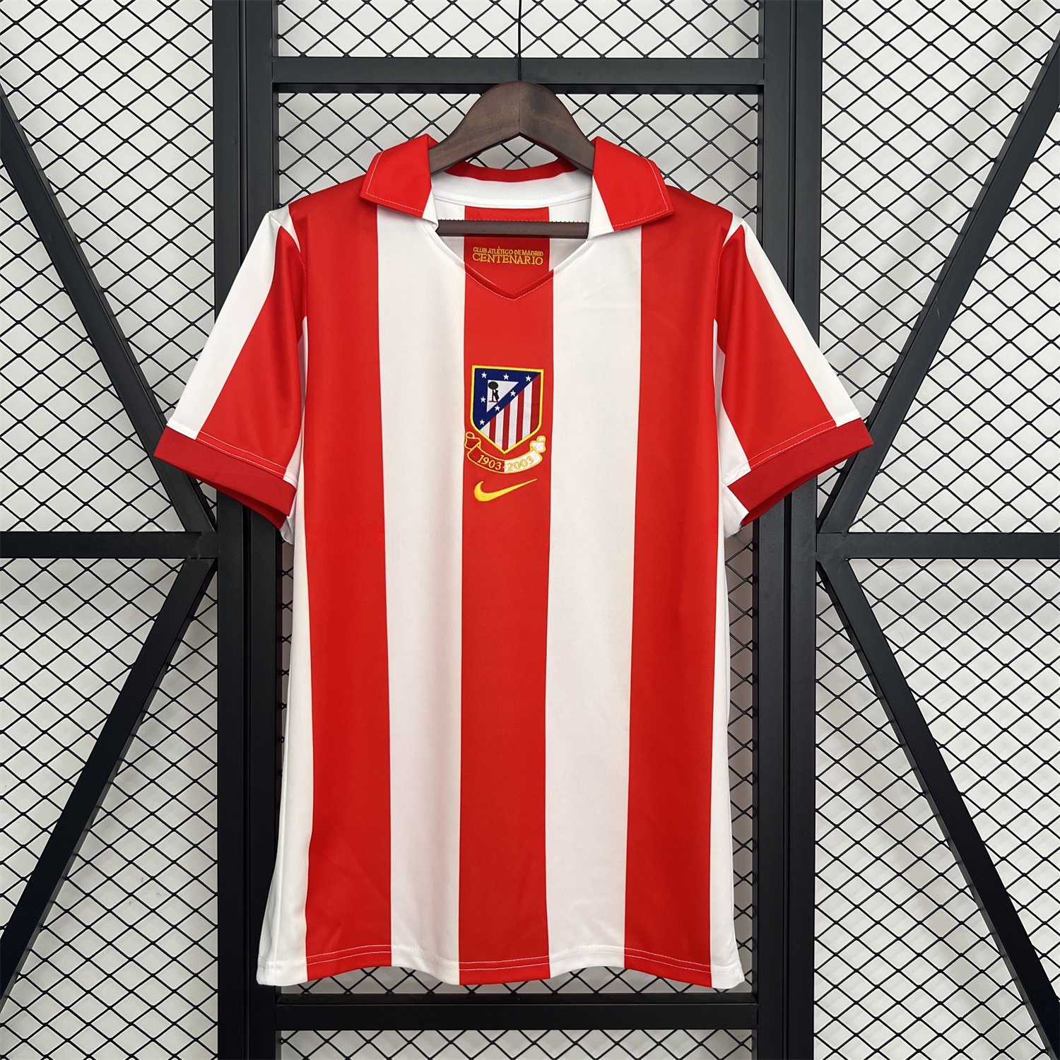 Retro Atletico Madrid 2003-04 Home Centenary Special Jersey - UnitedFutballJersey