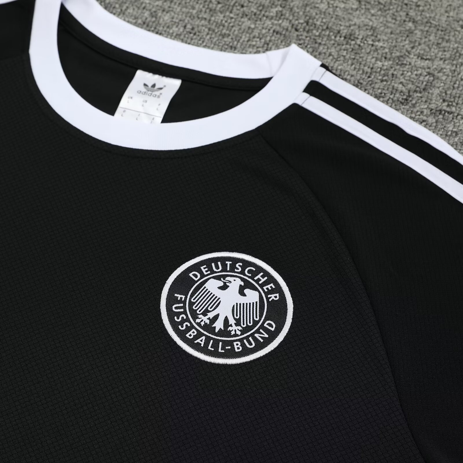 Germany 2024 Originals 3-Stripes Short-Sleeve Training Set - Black - UnitedFutballJersey