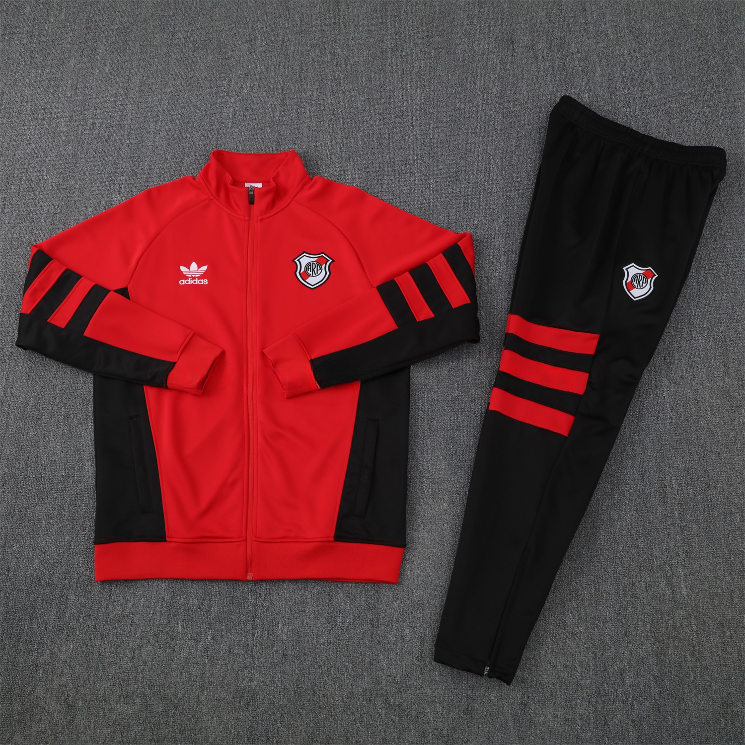 River Plate 25-26 Terrace Jacket Training Tracksuit - Red Jackets & Black Pants - UnitedFutballJersey