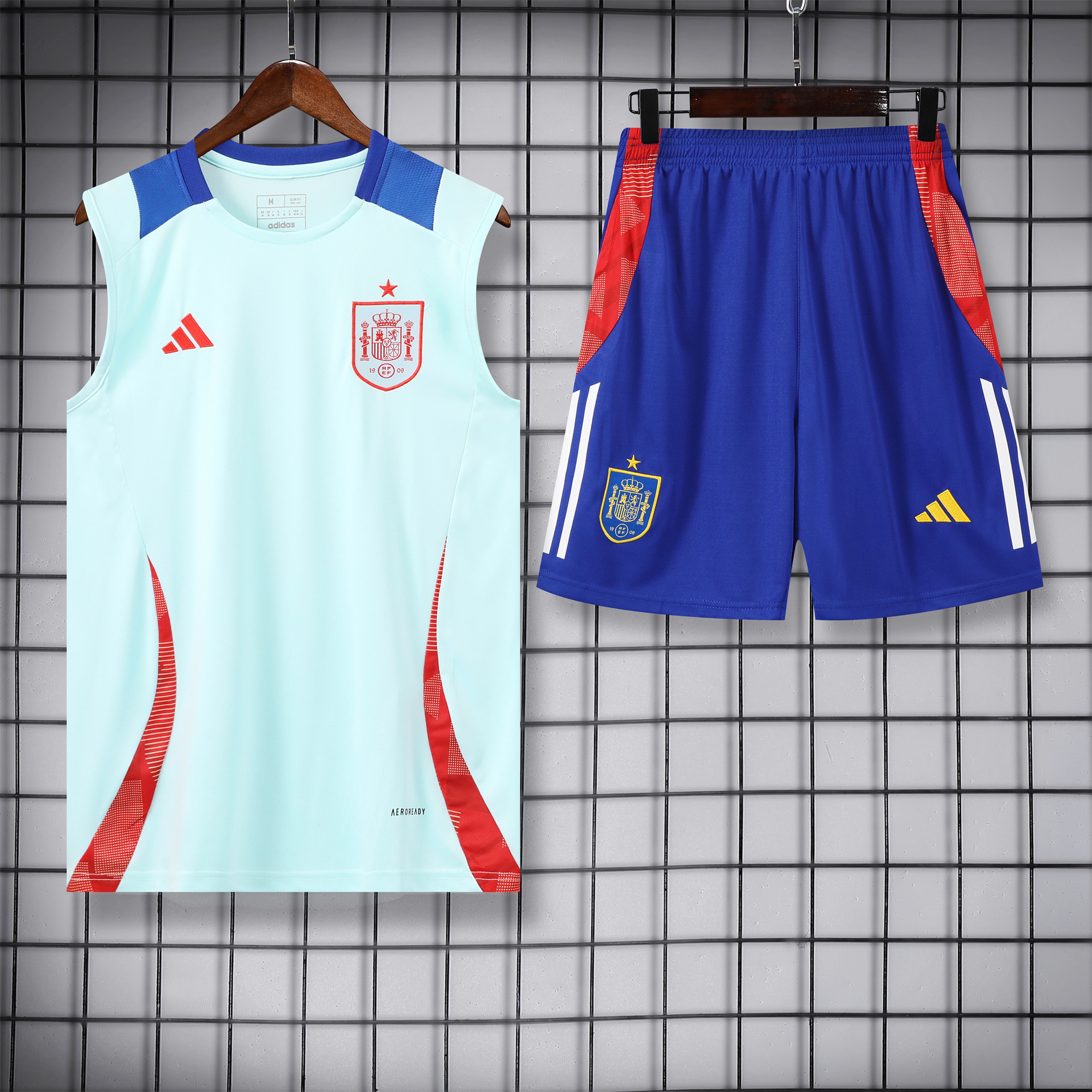 Spain 24-25 Vest Training Set - Light Blue - UnitedFutballJersey