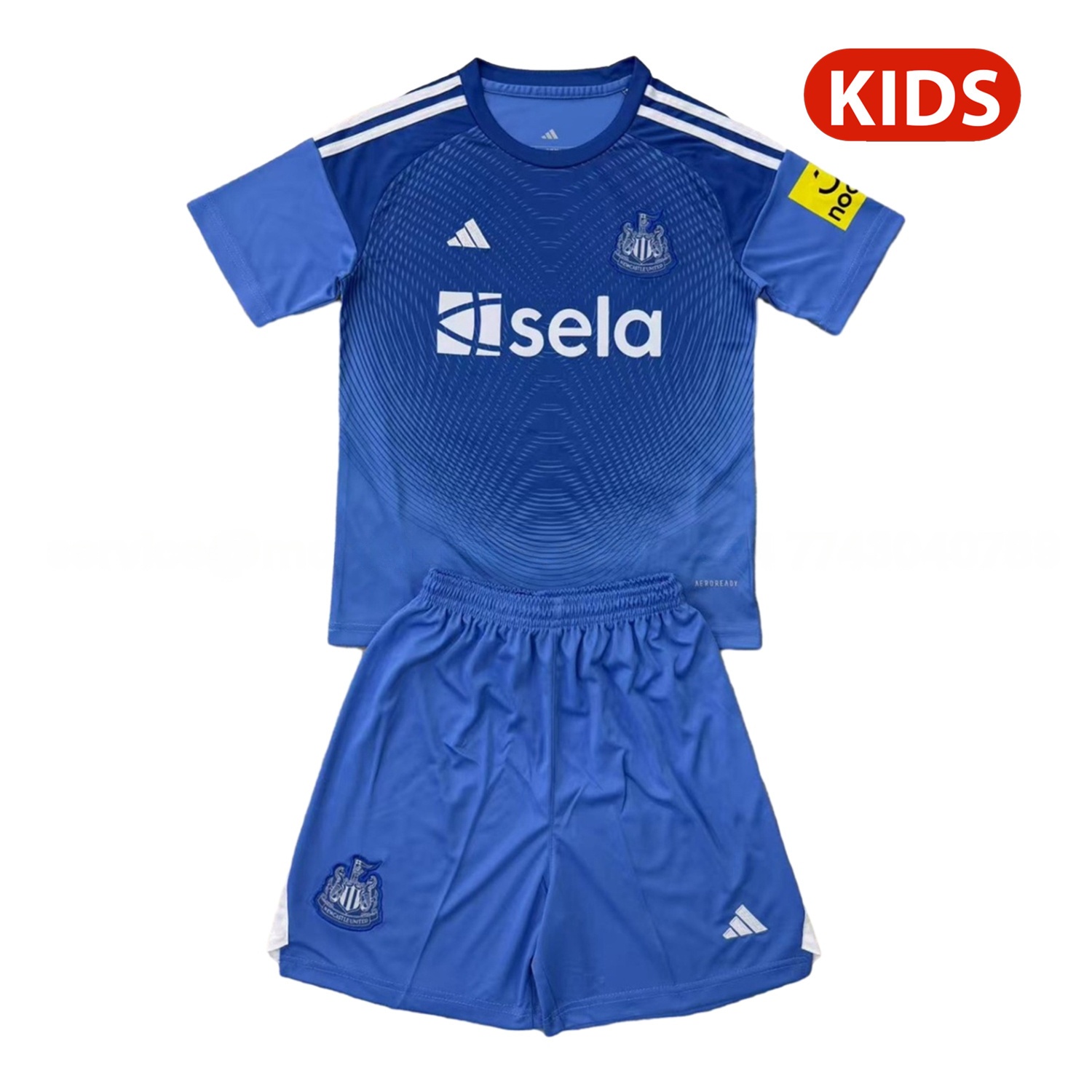 Newcastle United 25-26 Blue Goalkeeper Kids Kit - UnitedFutballJersey