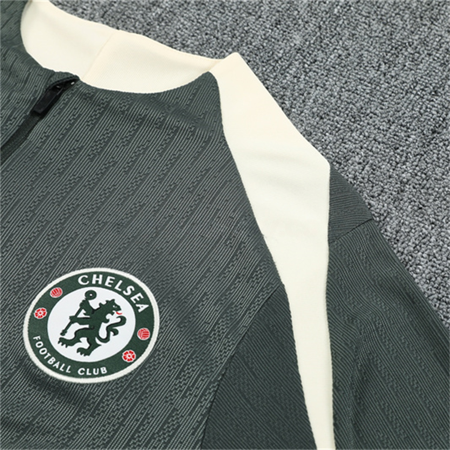 C.H.E.L.S.E.A 25-26 Kid Long Sleeves Training Set - Army Green Top & Army Green Shorts - UnitedFutballJersey
