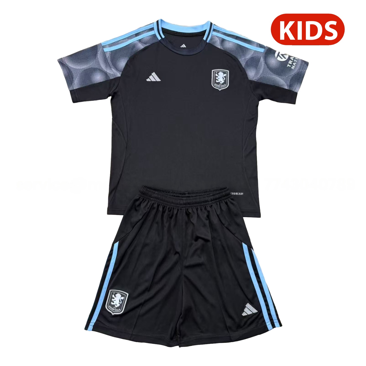 Aston Villa 25-26 Away Unsponsored Kids Kit - UnitedFutballJersey