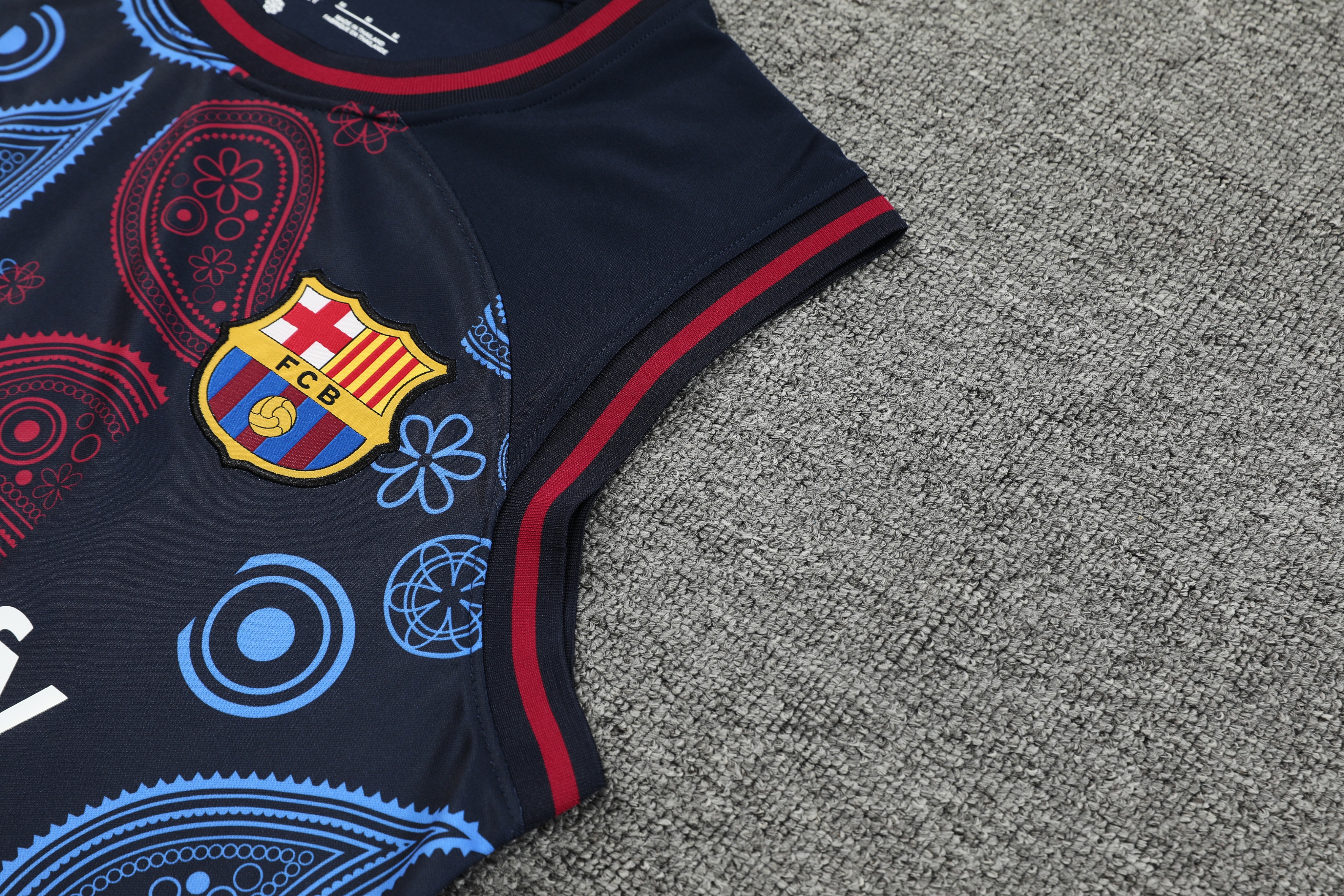 B.A.R.S.A 24-25 Training Vest Suit - Blue with Pattern - UnitedFutballJersey