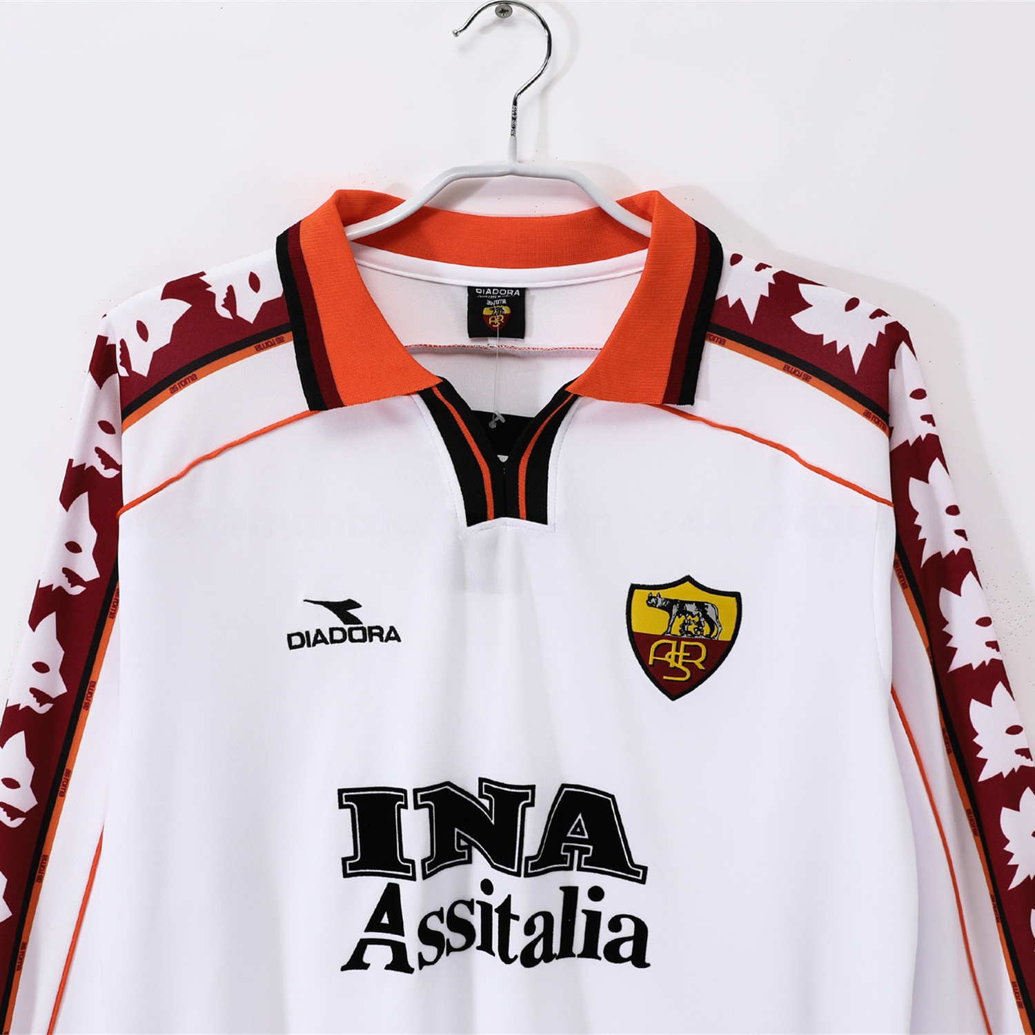 Retro Roma 1998-99 Away Long Sleeves Jersey - UnitedFutballJersey