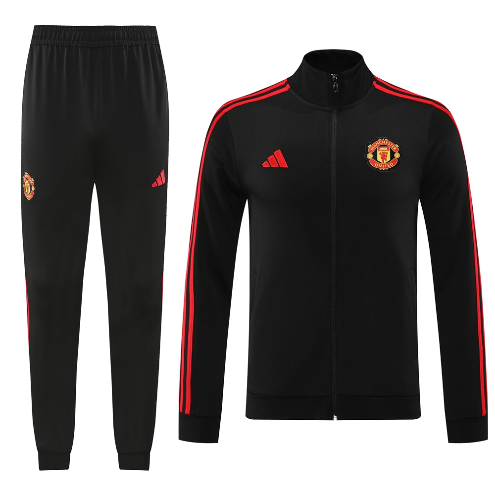 Manchester United 24-25 Jacket Training Tracksuit - Black - UnitedFutballJersey