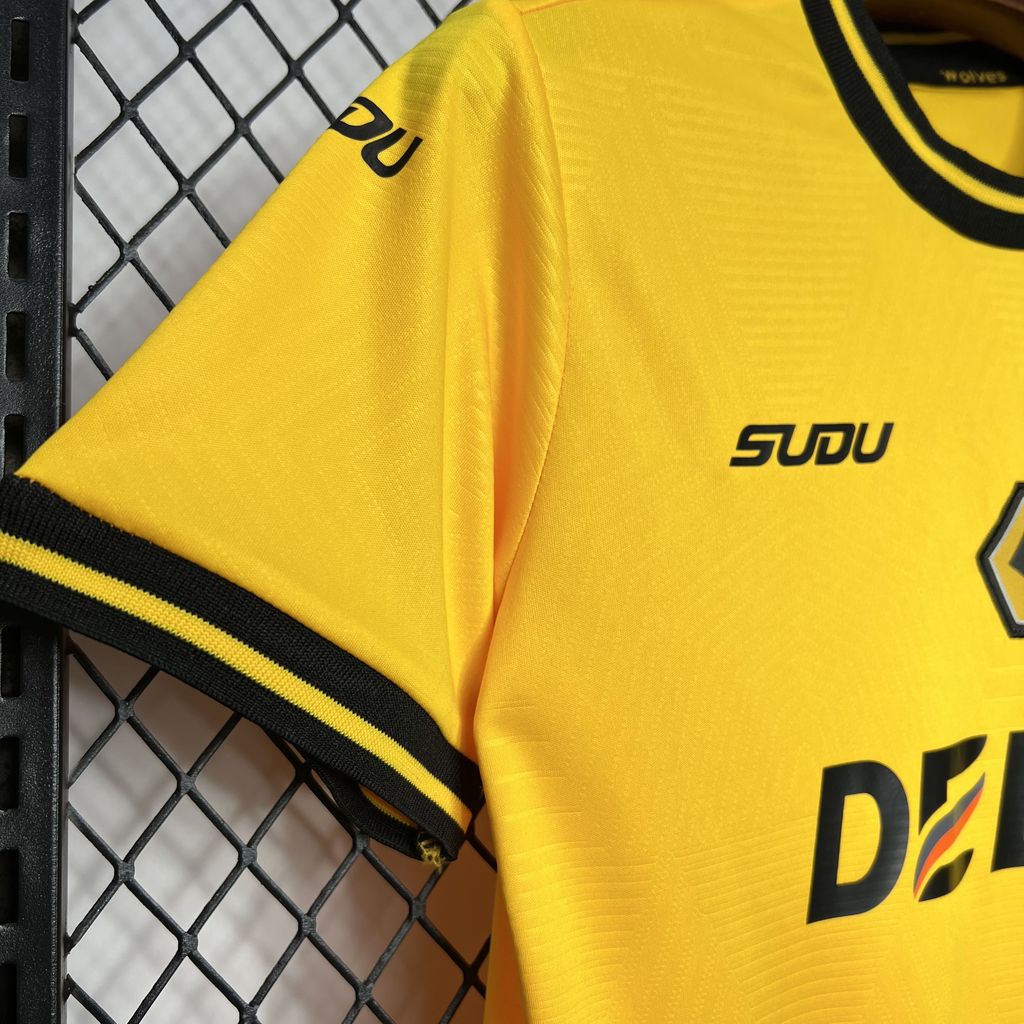 Wolverhampton Wanderers Wolves 24-25 Home Stadium Kids Kit - UnitedFutballJersey