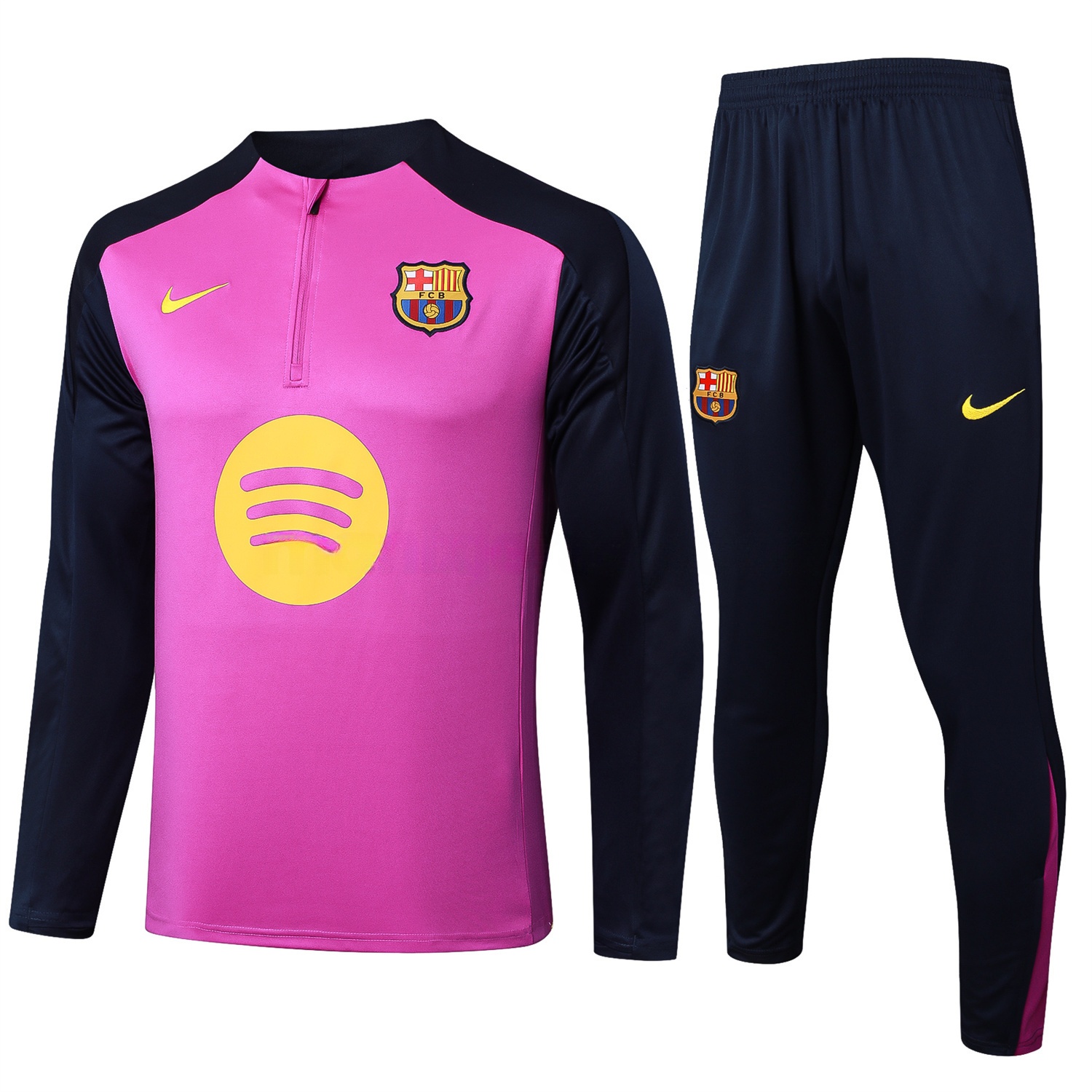 Barcelona 25-26 Long Sleeve Training Set - Purple Top and Deep Blue Pants - UnitedFutballJersey