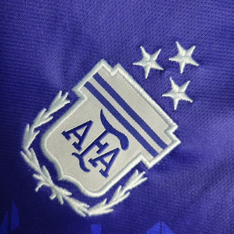 Argentina 3 Stars 22-23 Away Stadium Kids Kit ( with 2022 World Champions Patch ) - UnitedFutballJersey