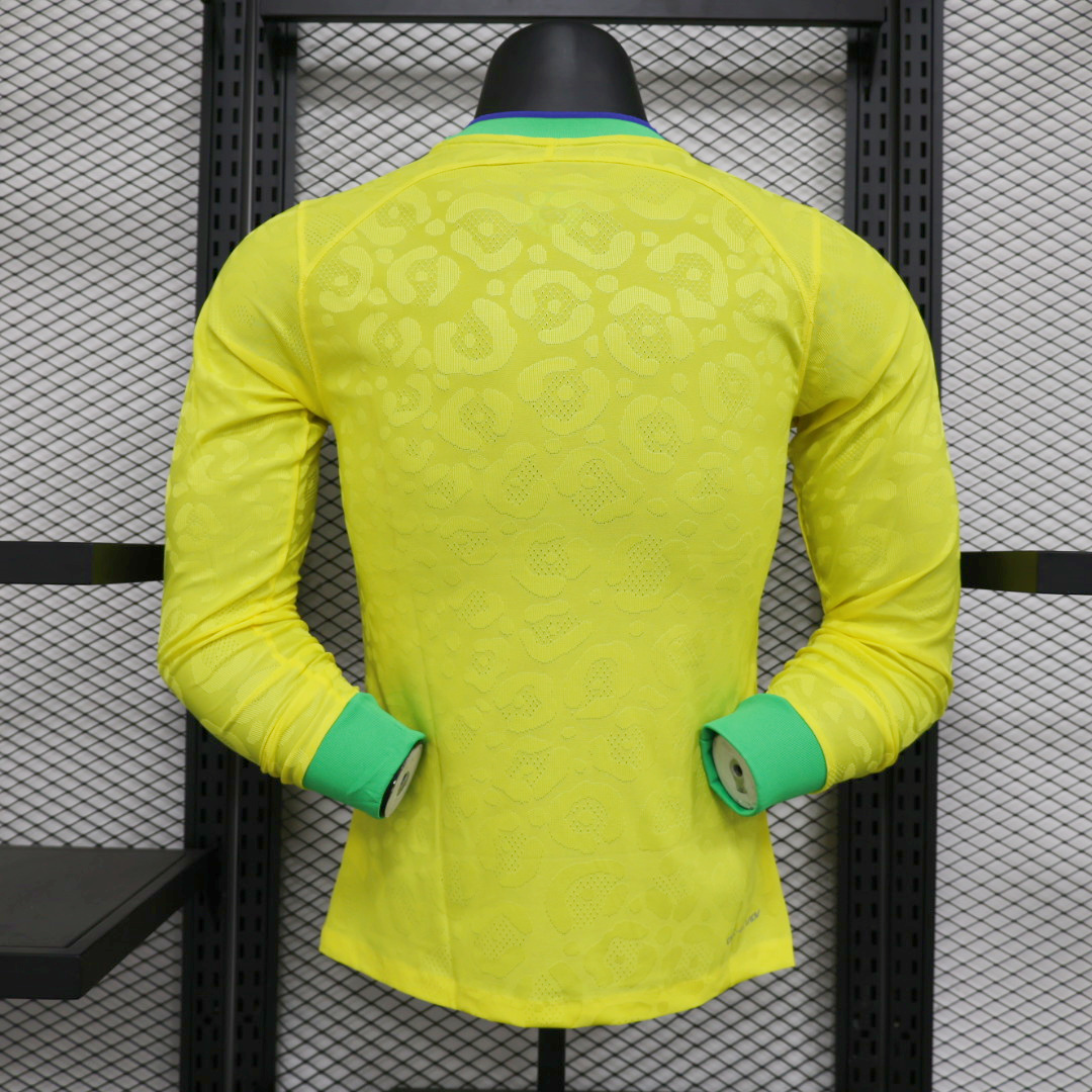 Brazil 22-23 Home Long Sleeve Jersey - Player Version - UnitedFutballJersey