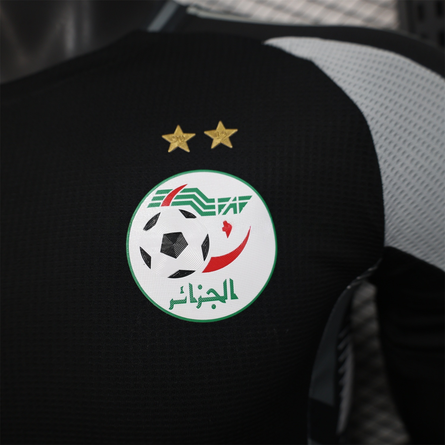 Algeria 25-26 Pure Black Jersey with Grey Block - Player Version - UnitedFutballJersey