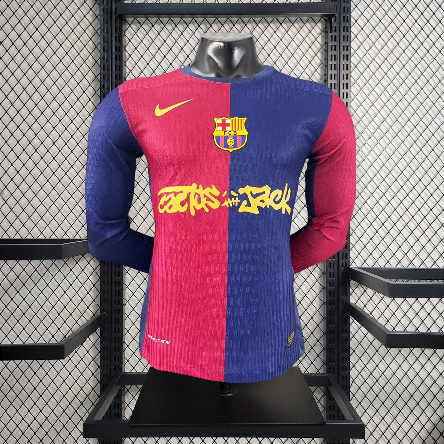 Barcelona x Travis Scott 24-25 Home Long Sleeves Jersey - Player Version - UnitedFutballJersey