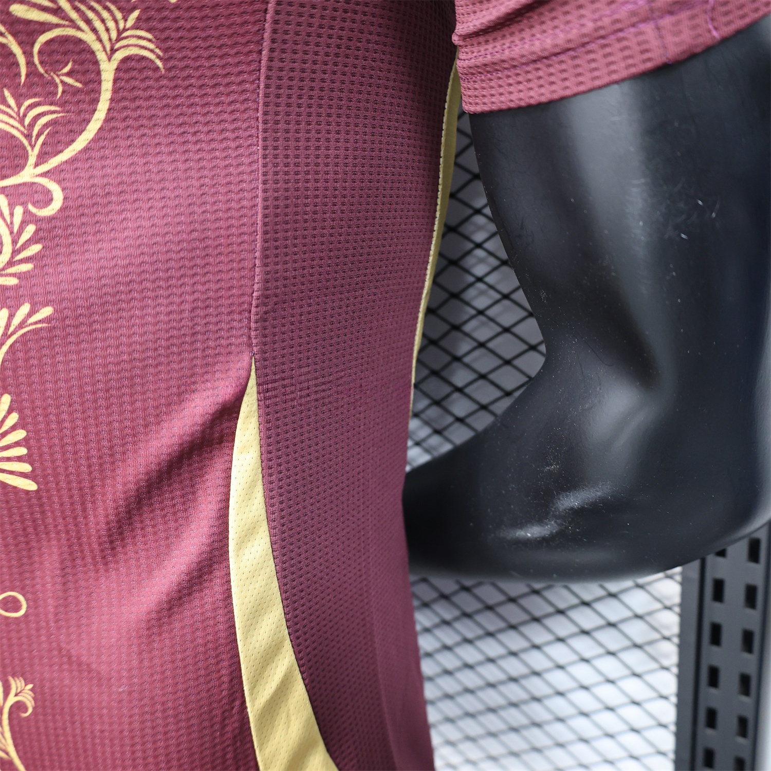 Algeria 25-26 Burgundy Jersey with Chest Pattern Decoration - Player Version - UnitedFutballJersey