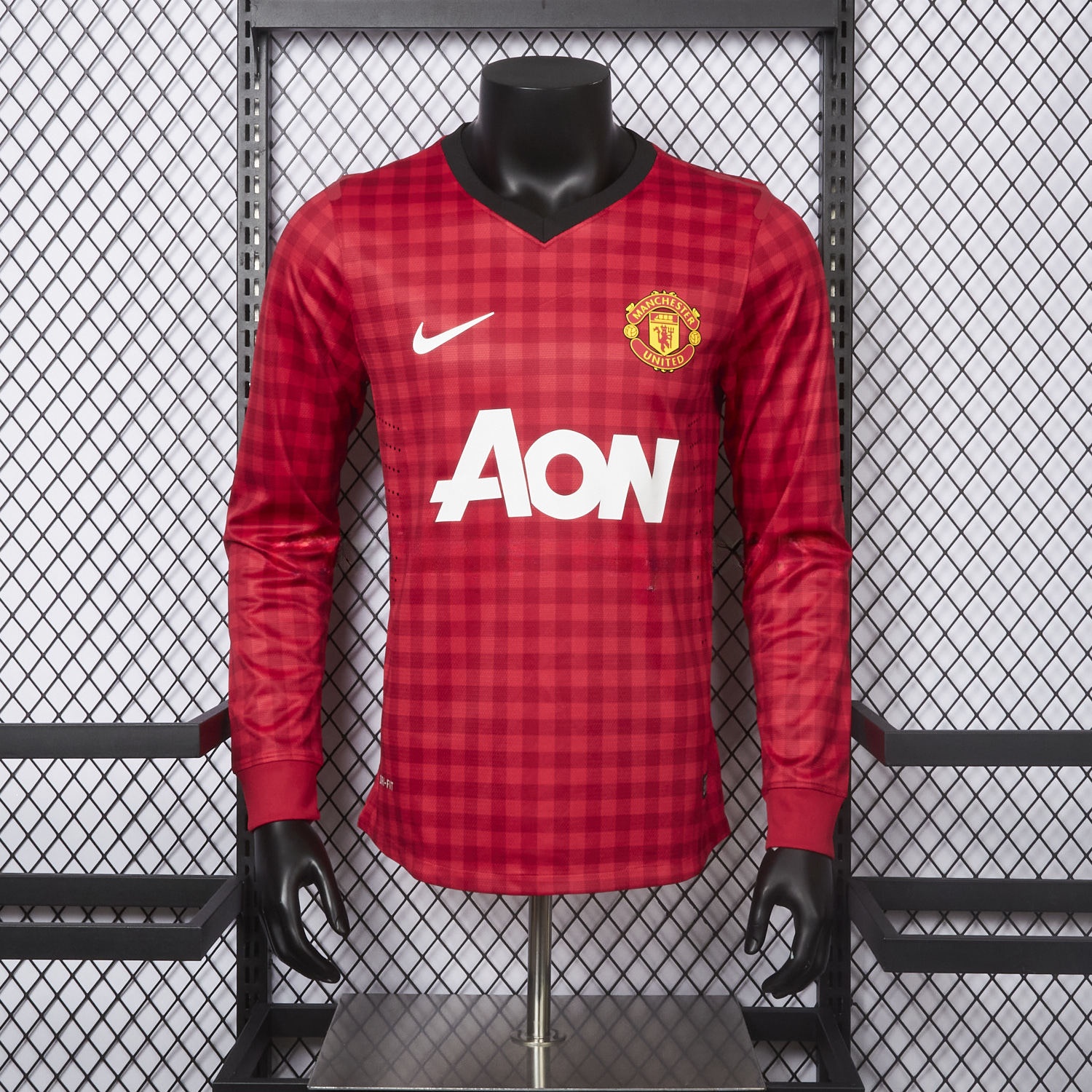 Retro Manchester United 2012-13 Home Long Sleeve Jersey - Player Version - UnitedFutballJersey