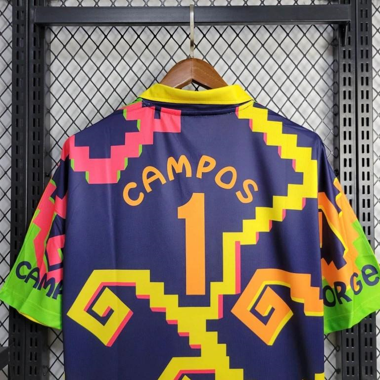 Retro Mexico 1995 Goalkeeper Green Black Jersey - UnitedFutballJersey